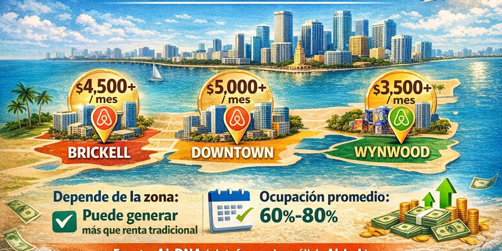 ¿Cuánto se gana en una casa con un Airbnb en Miami?