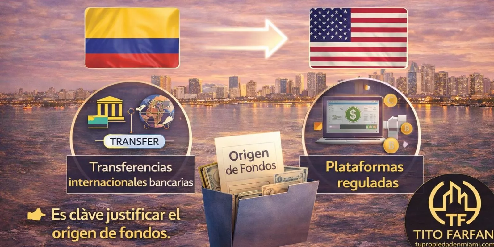 Cómo enviar dinero desde Colombia para comprar propiedades en Miami ?