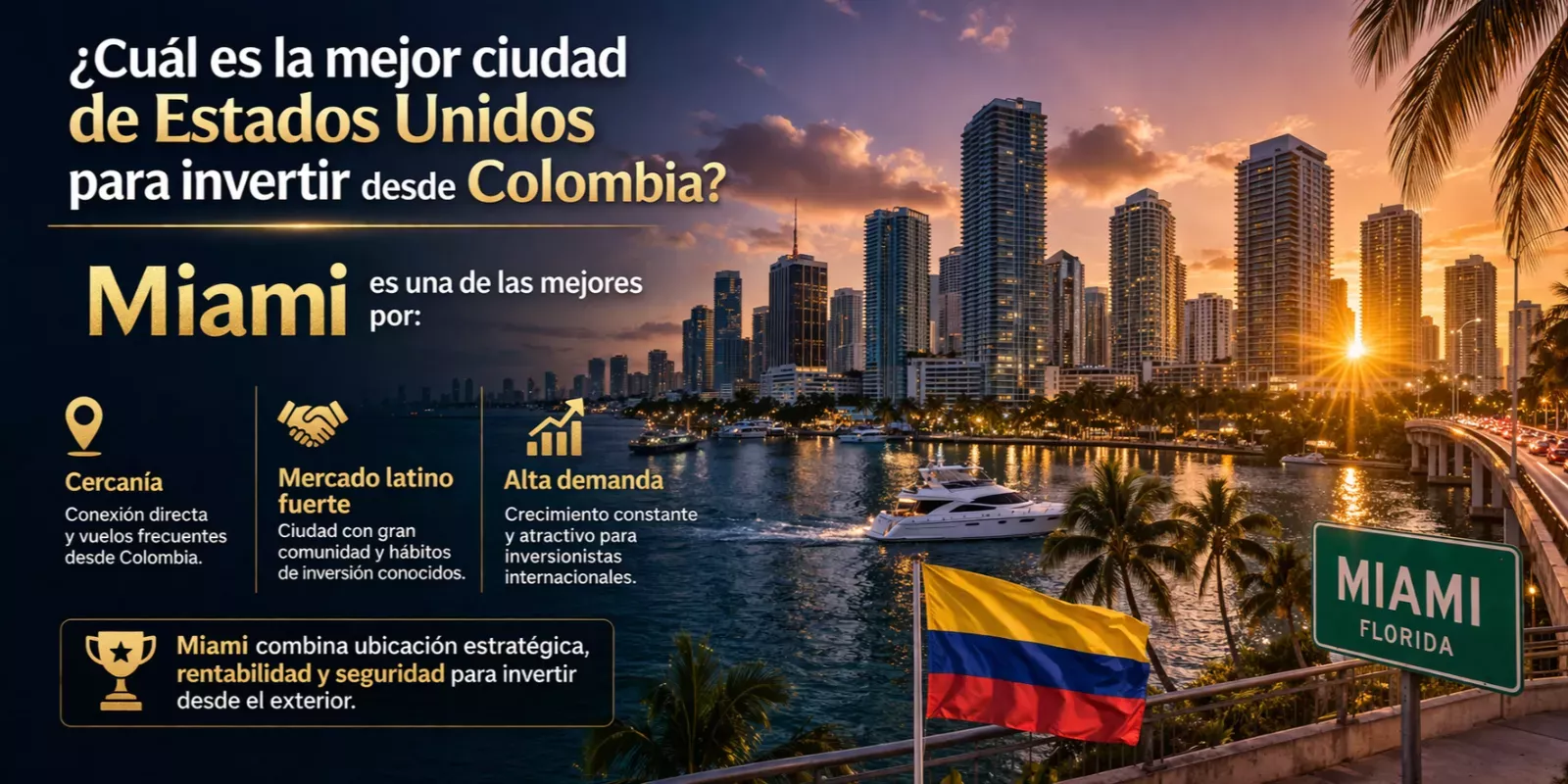 ¿Cuál es la mejor ciudad de Estados Unidos para invertir como Colombiano ? 
