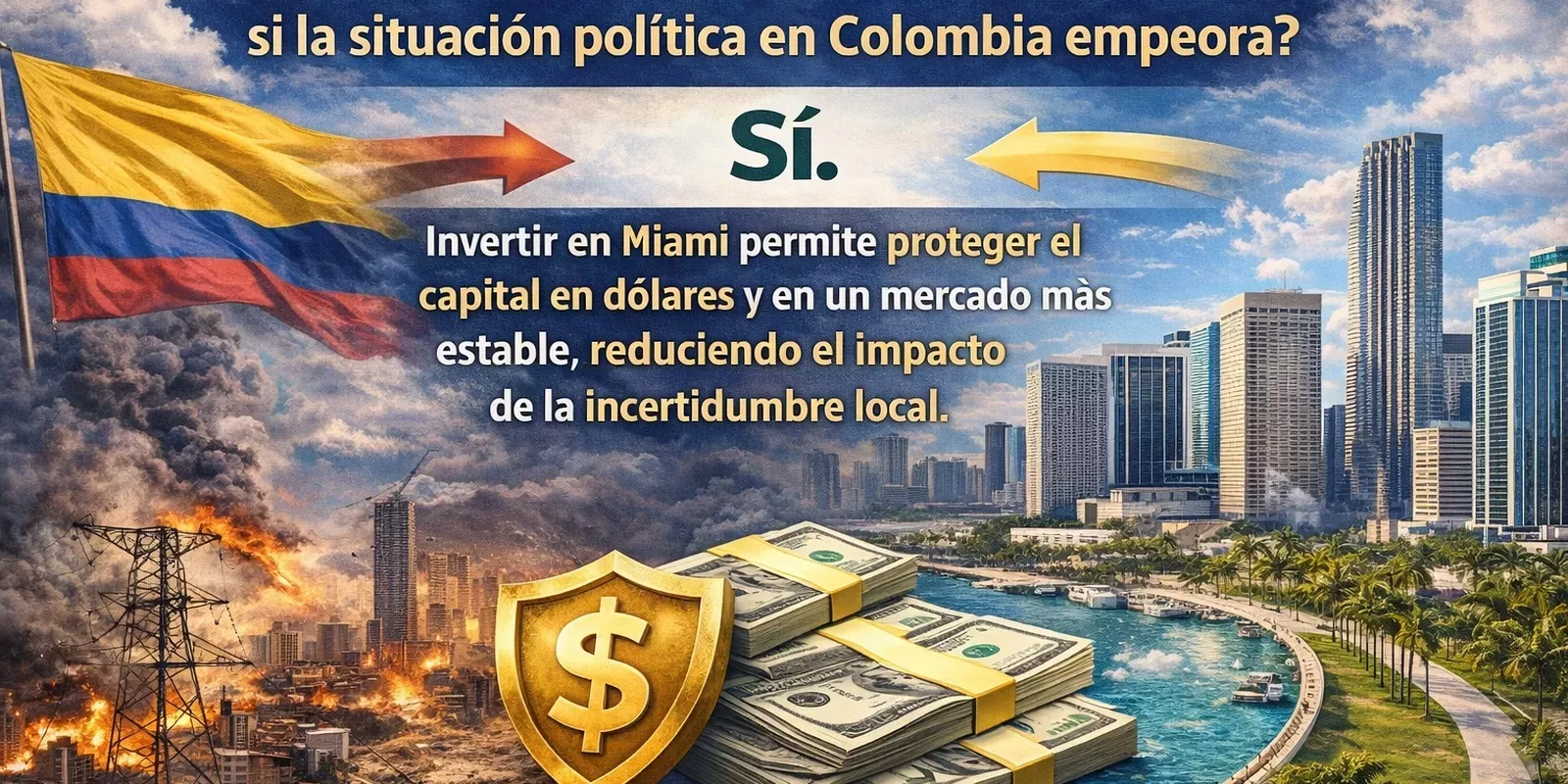 ¿Es seguro invertir en Miami si la situación política en Colombia empeora? 